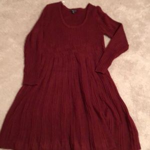 Rich brick red sweater dress